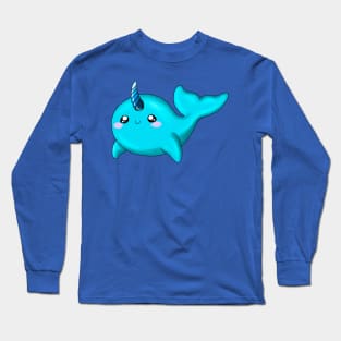 Cute Turquoise Narwhal Long Sleeve T-Shirt